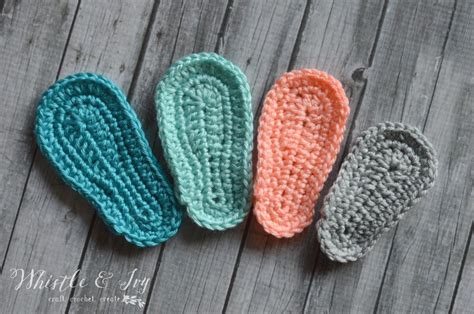 Basic Baby Sole Pattern - Crochet Bootie Sole - Knittting Crochet