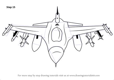 Learn How to Draw F16 Fighting Falcon (Fighter Jets) Step by Step ...