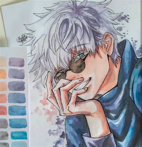 a drawing of an anime character with shades on his face and eyeglasses ...