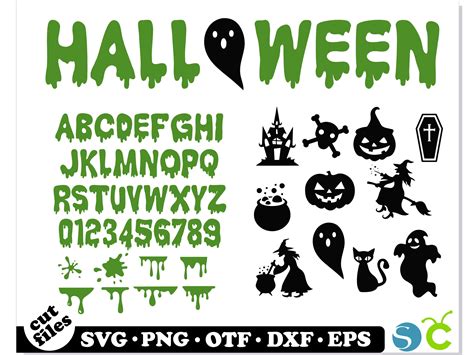 Halloween Bundle Doodle Font, Halloween SVG Bundle, Dripping - Inspire ...