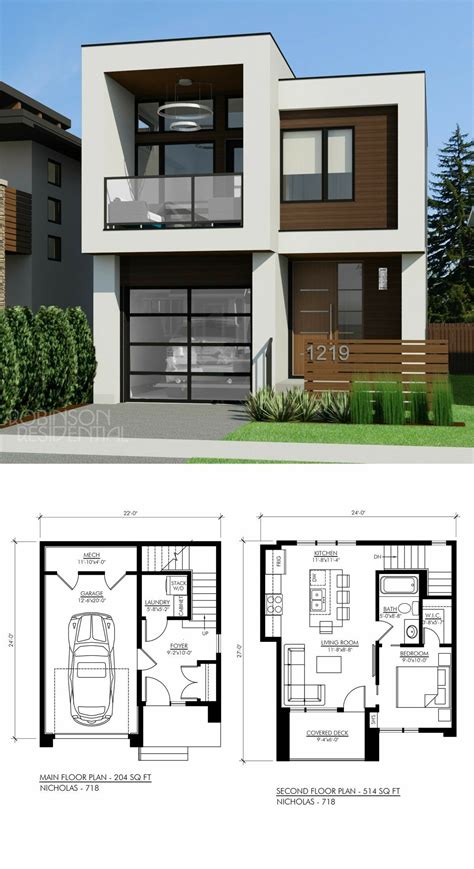 Pin by Marleice Farias on detalhes | Small modern house plans, Modern ...