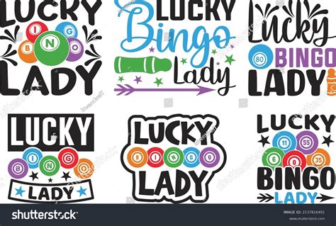 Lucky Bingo Lady Printable Vector Illustration Stock Vector (Royalty ...