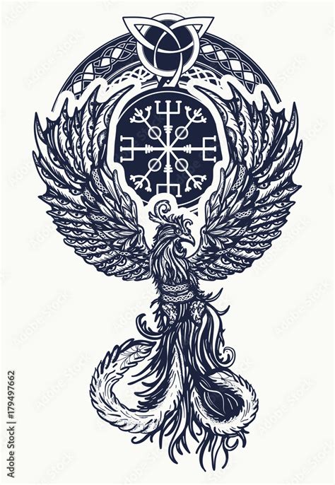 Magic heat birds tattoo and t-shirt celtic design. Symbol of revival ...