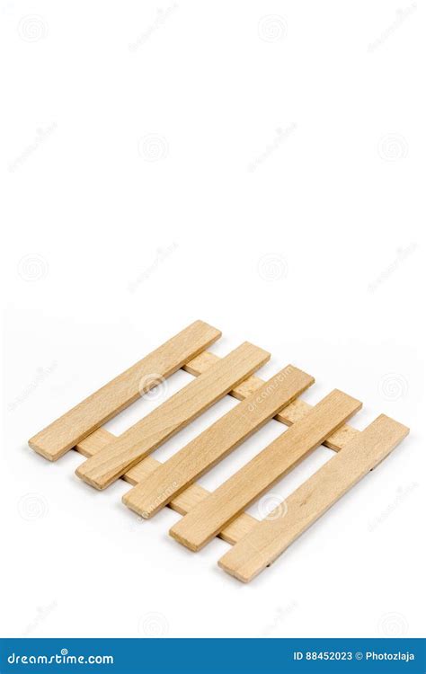 Wooden Slats Background Isolated Over White Stock Image - Image of flat ...