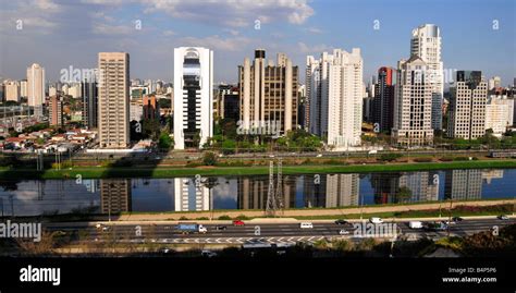 Skyline around Pinheiros River Sao Paulo Brazil Stock Photo - Alamy