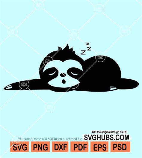 Sleeping sloth svg, lazy sloth svg, cute sloth svg, Baby Sloth Svg ...