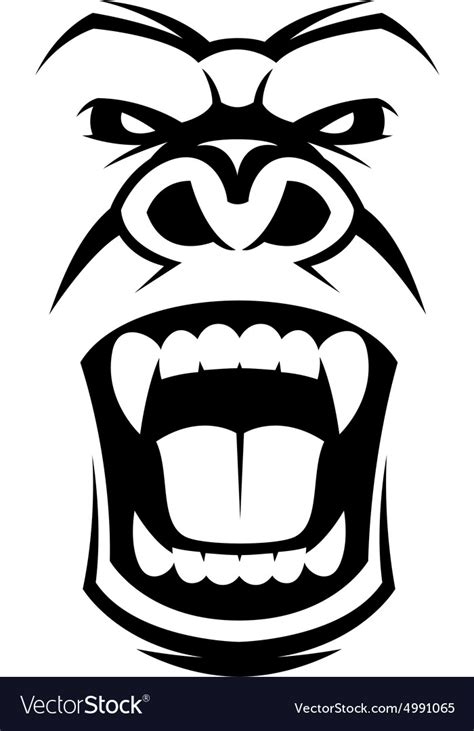 Angry gorilla head Royalty Free Vector Image - VectorStock