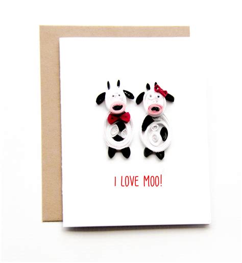 Funny I love you card Unique I love you card I love moo | Etsy