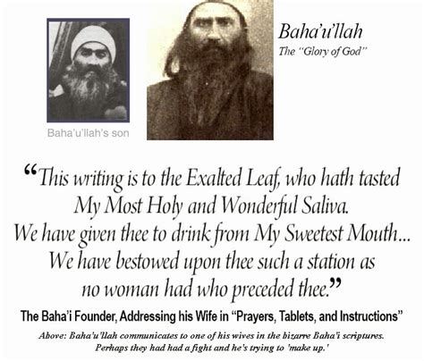 That scary-looking fellow is the founder of the Baha'i Faith, who they ...