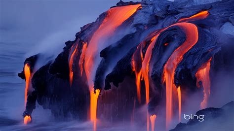 Volcano Eruption Lightning Wallpaper