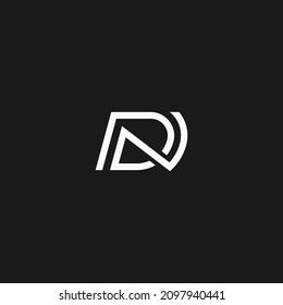 Dn Monogram Logo Design Black White Stock Vector (Royalty Free ...