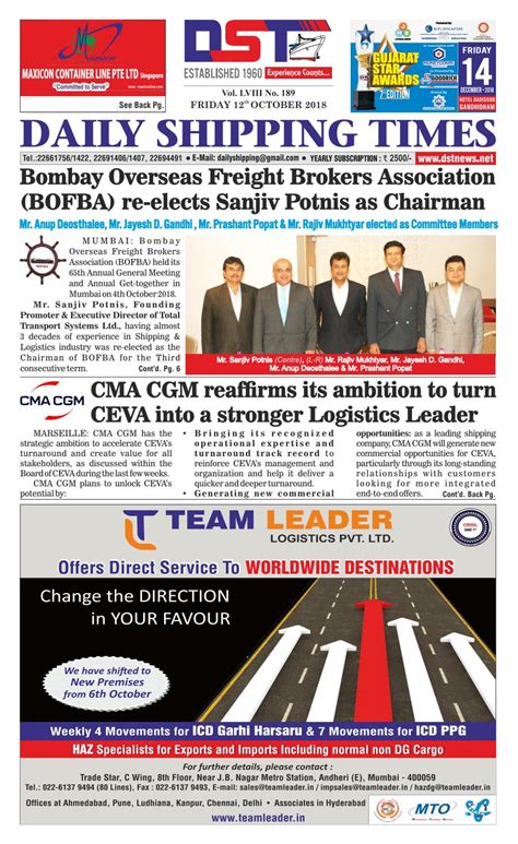 Mumbai E-Paper - 12 October 2018 by Daily Shipping Times - Issuu