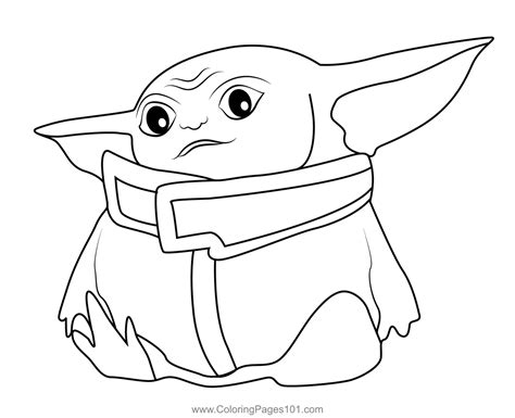 Baby Yoda 14 Coloring Page for Kids - Free Baby Yoda Printable Coloring ...