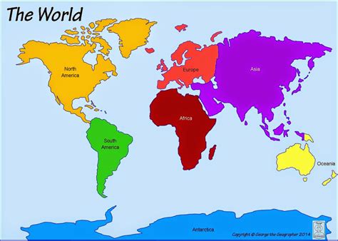 Printable Map of the 7 Continents - Free Printable Maps