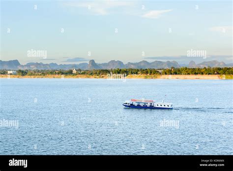 The boat in Mekong river Nakhonphanom Thailand to Lao Stock Photo - Alamy