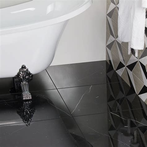 Bathroom With Black Marble Floor – Flooring Ideas