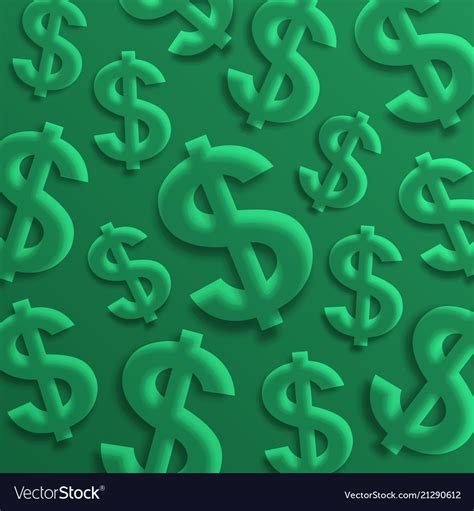 Usa currency symbols on green background Vector Image