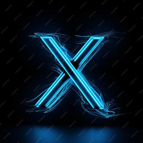 Premium AI Image | Electrified Neon Blue Letter X Logo on a Black ...