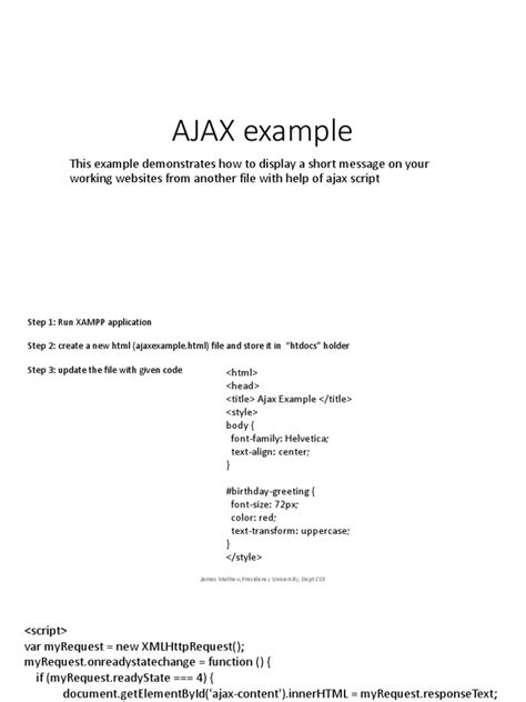 Demonstrating a Simple AJAX Example: Displaying Additional Content from ...