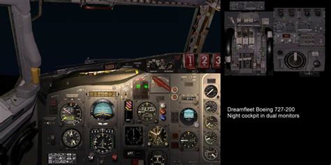 RR-CPAIR-Boeing 727 night cockpit