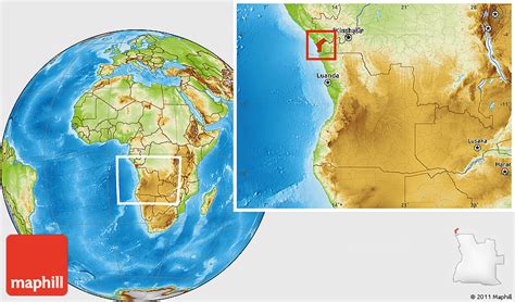 Physical Location Map of Cabinda, within the entire country