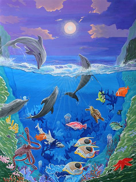 Whimsical Original Painting Undersea World Tropical Sea Life Art By ...