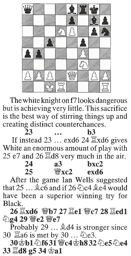 Example of chess diagram discussing possible moves and development of ...