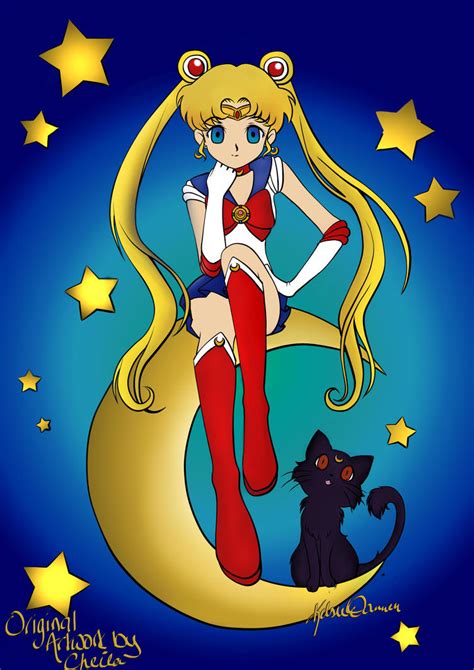 Sailor Moon and Luna by kyssmyassassin on DeviantArt