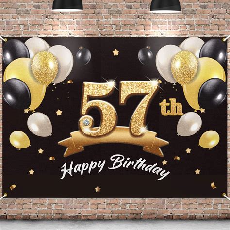 Buy PAKBOOM Happy 57th Birthday Banner Backdrop - 57 Birthday Party ...