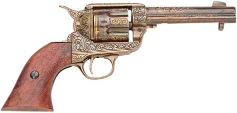 Old West Replica Fast Draw Gold Engraved Revolver Non-Firing Gun