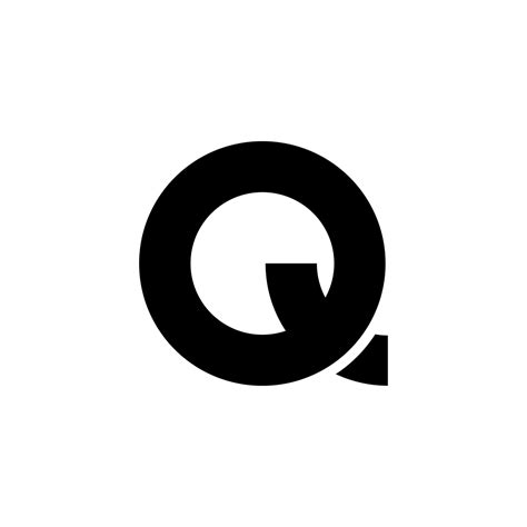 a black and white logo with the letter q