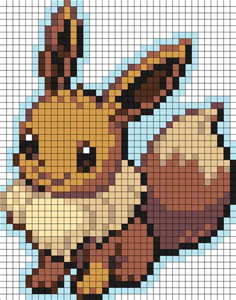 Grid Minecraft Pixel Art Pokemon Eevee Evolutions Pixel Art Grid 1792 ...