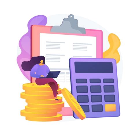 Free Vector | Financial accounting. female accountant cartoon character ...