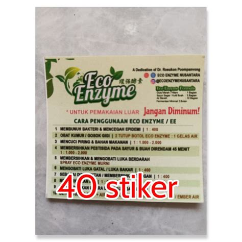 Jual Stiker Eco Enzyme tempel uk 6,5 x 6 cm atau 11,5 x 3,8 cm | Shopee ...