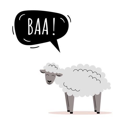 The cute sheep says baa. Farm animals. Speech bubble, children's cards ...