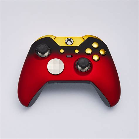 Xbox Elite Custom Controller // Red Shadow + Gold Edition - Custom ...