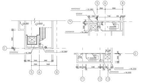 Elevator and Staircase Plan CAD File - Cadbull