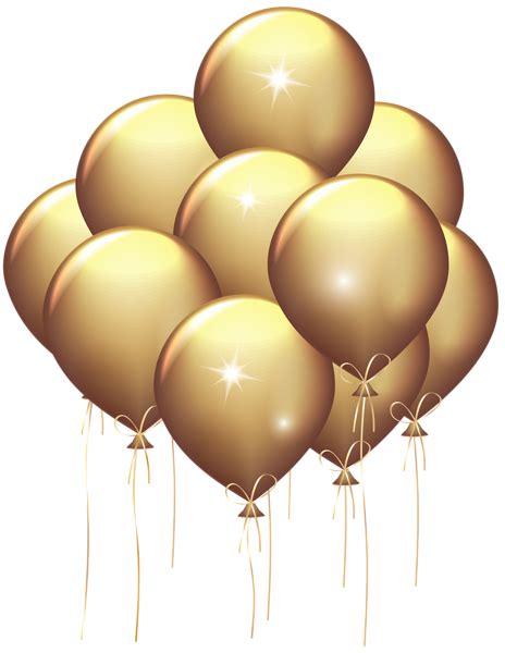 Gold Balloons Transparent Clip Art Image | Gallery Yopriceville - High ...