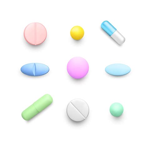 Premium Vector | Realistic color pills. set of color drug capsules ...