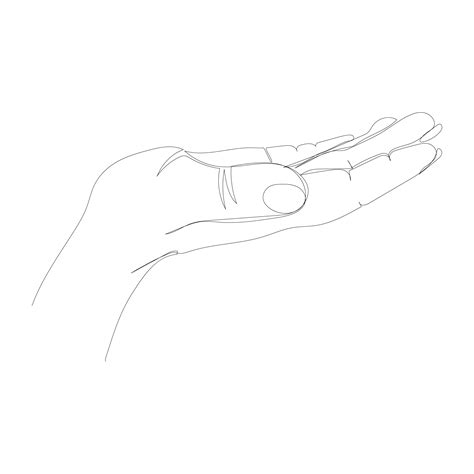 Continuous line drawing a hand holding something on white backgrounds ...