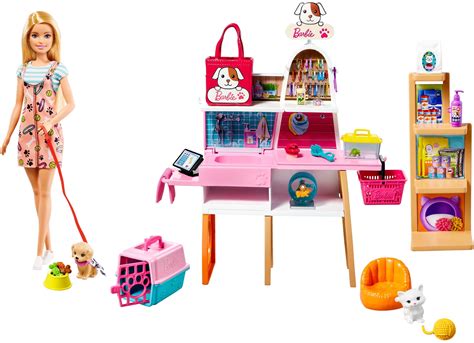 Barbie Doll and Pet Boutique Playset with 4 Pets and Accessories, for 3 ...