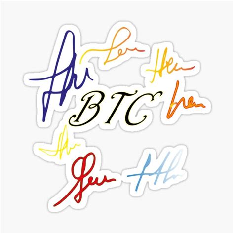 "BTS Signatures, Handwritten Signature" Sticker by helloartt | Redbubble