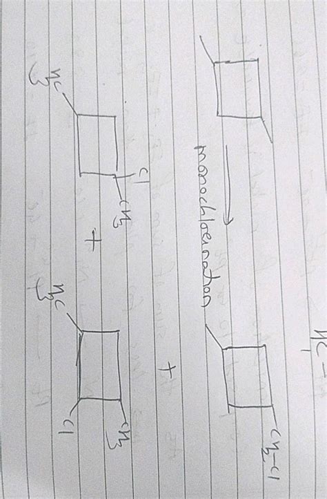 on (B) : Monochloroination & ozonolysis reactions A cycloalkane having ...