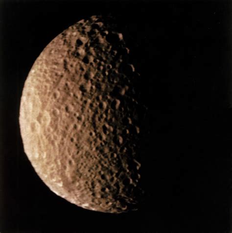 Voyager 1 Photograph Of Saturn's Moon Mimas Photograph by Nasa/science ...