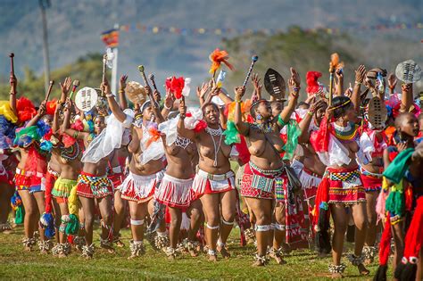 Young Women Dancing the Reed Dance in Swaziland | Edwin Remsberg ...