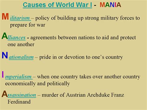 Causes of WWI MANIA | World History