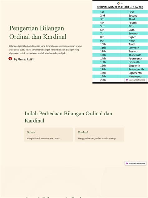 Pengertian Bilangan Ordinal Dan Kardinal | PDF