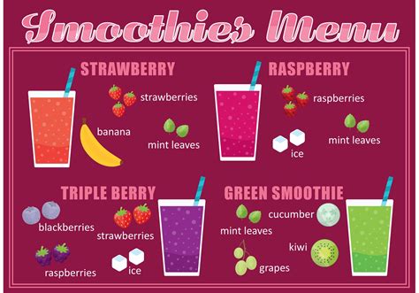 Smoothie Menu Vector - Download Free Vector Art, Stock Graphics & Images