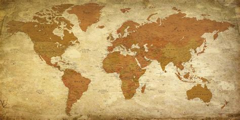 Vintage World Map Arte Con Mapas Mapa Dibujo Producci N Art Stica | The ...