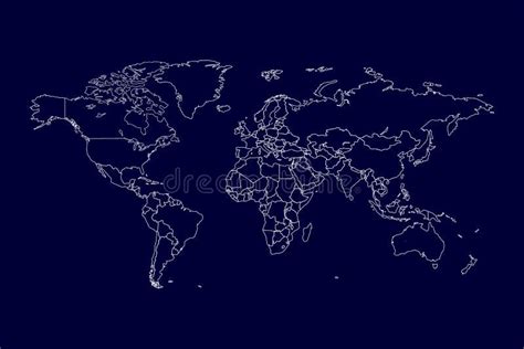 World Map Vector. Contour Of World Map Stock Illustration ...